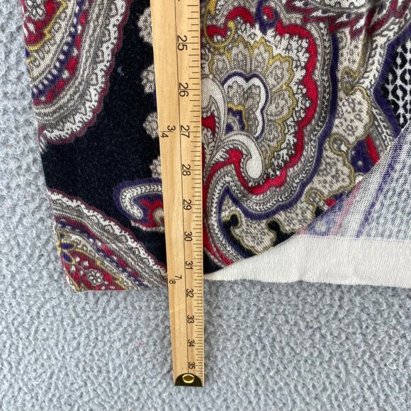 Chicos Sweater Womens 2 US Large Red Multi Batik Floral Open Cardigan Stretch - Picture 8 of 9